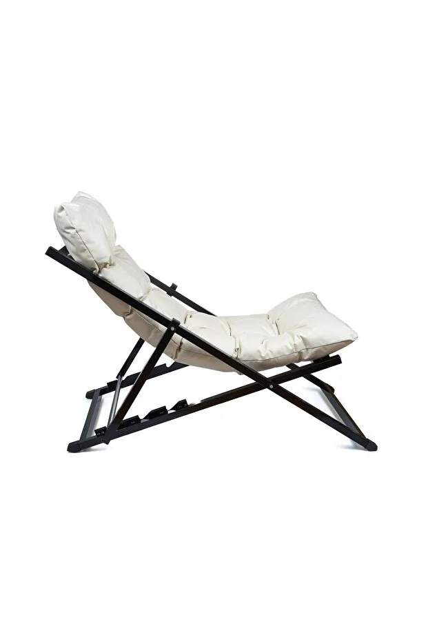 Minderli - Zetas Şezlong Seti Bahçe&balkon&teras&plaj Katlanır Ikili Set - 2 Şezlong 1 Sehpa